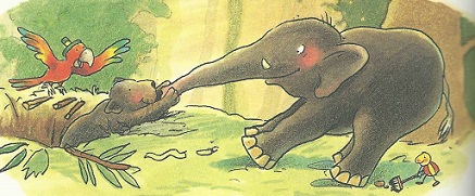 Der Elefant hilft